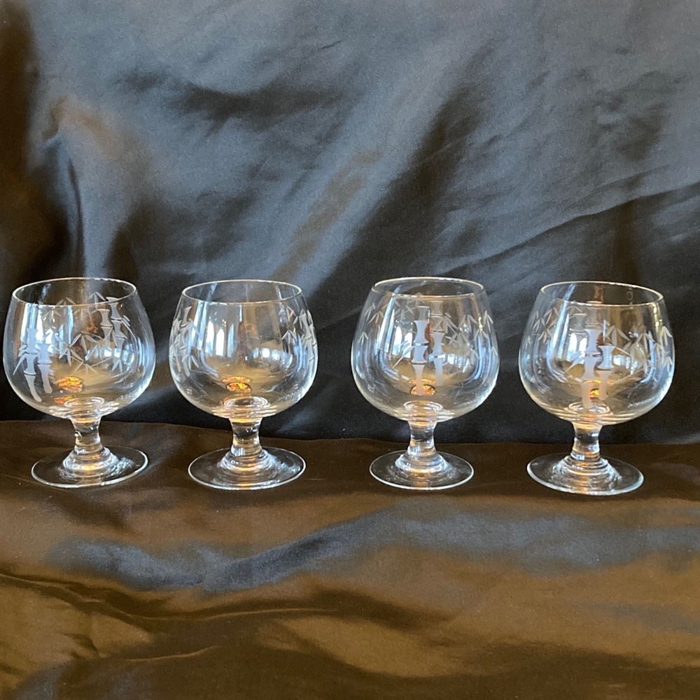 MCM Noritake Etched Bamboo Old Snifter Set